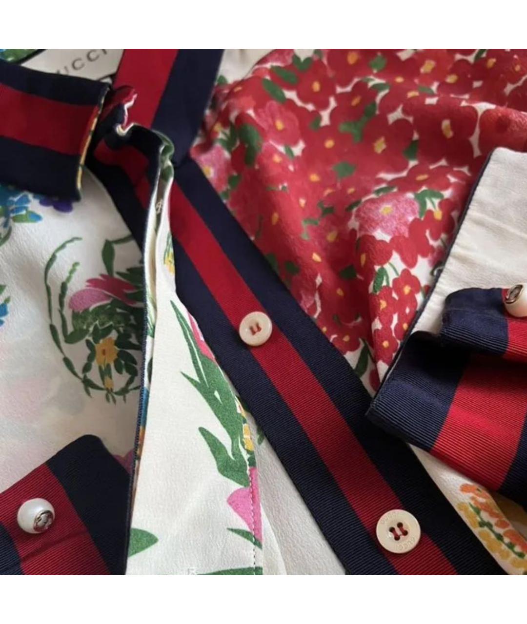 GUCCI Мульти шелковая блузы, фото 5