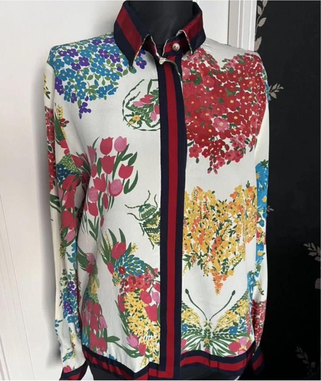 GUCCI Мульти шелковая блузы, фото 2