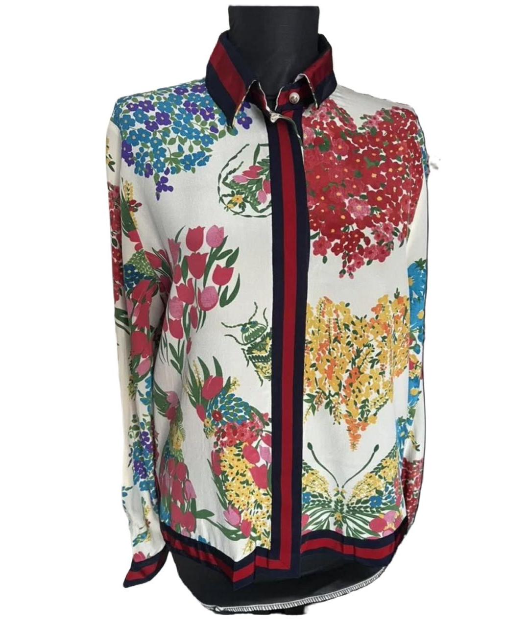 GUCCI Мульти шелковая блузы, фото 7