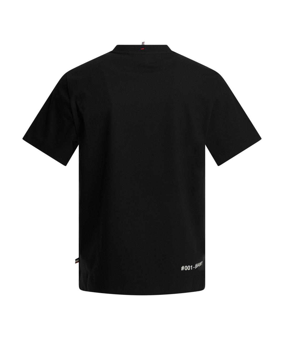 MONCLER GRENOBLE Черная хлопковая футболка, фото 2