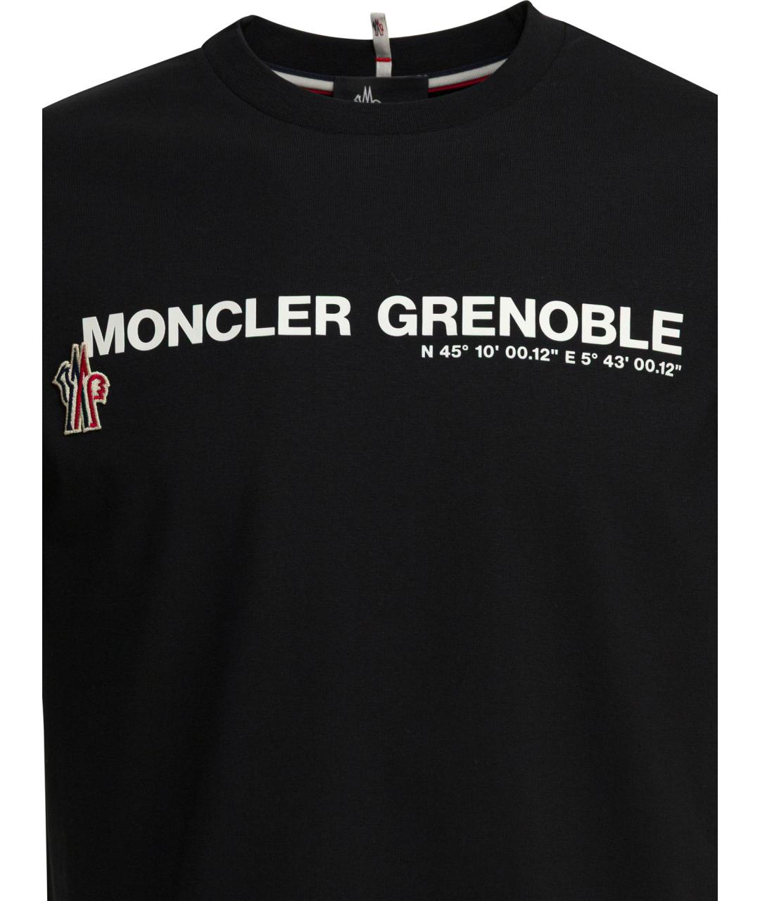MONCLER GRENOBLE Черная хлопковая футболка, фото 3