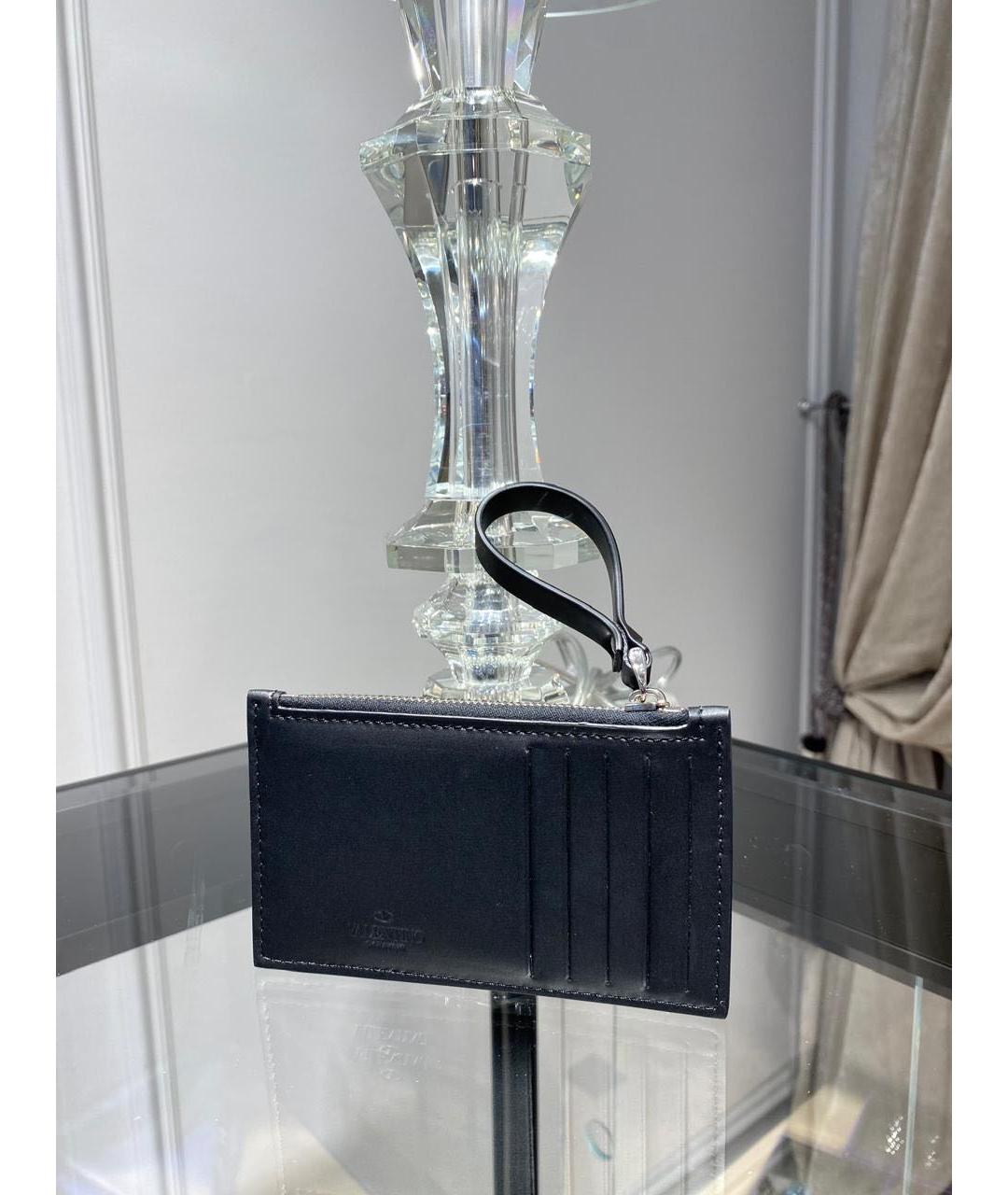 VALENTINO Черный кожаный кардхолдер, фото 2