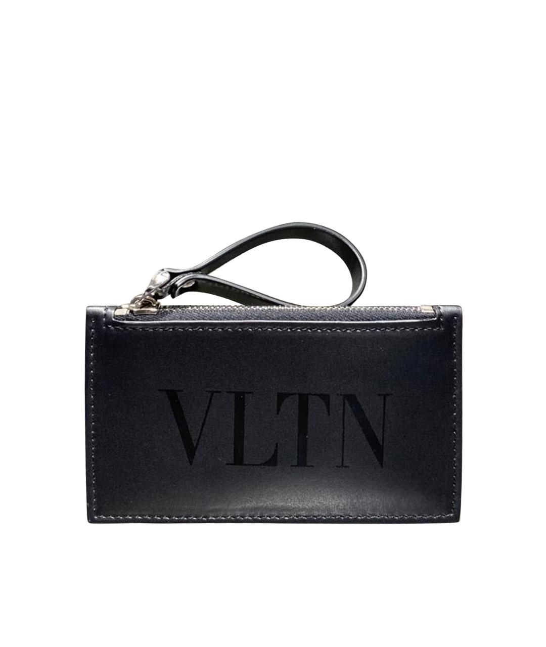 VALENTINO Черный кожаный кардхолдер, фото 1