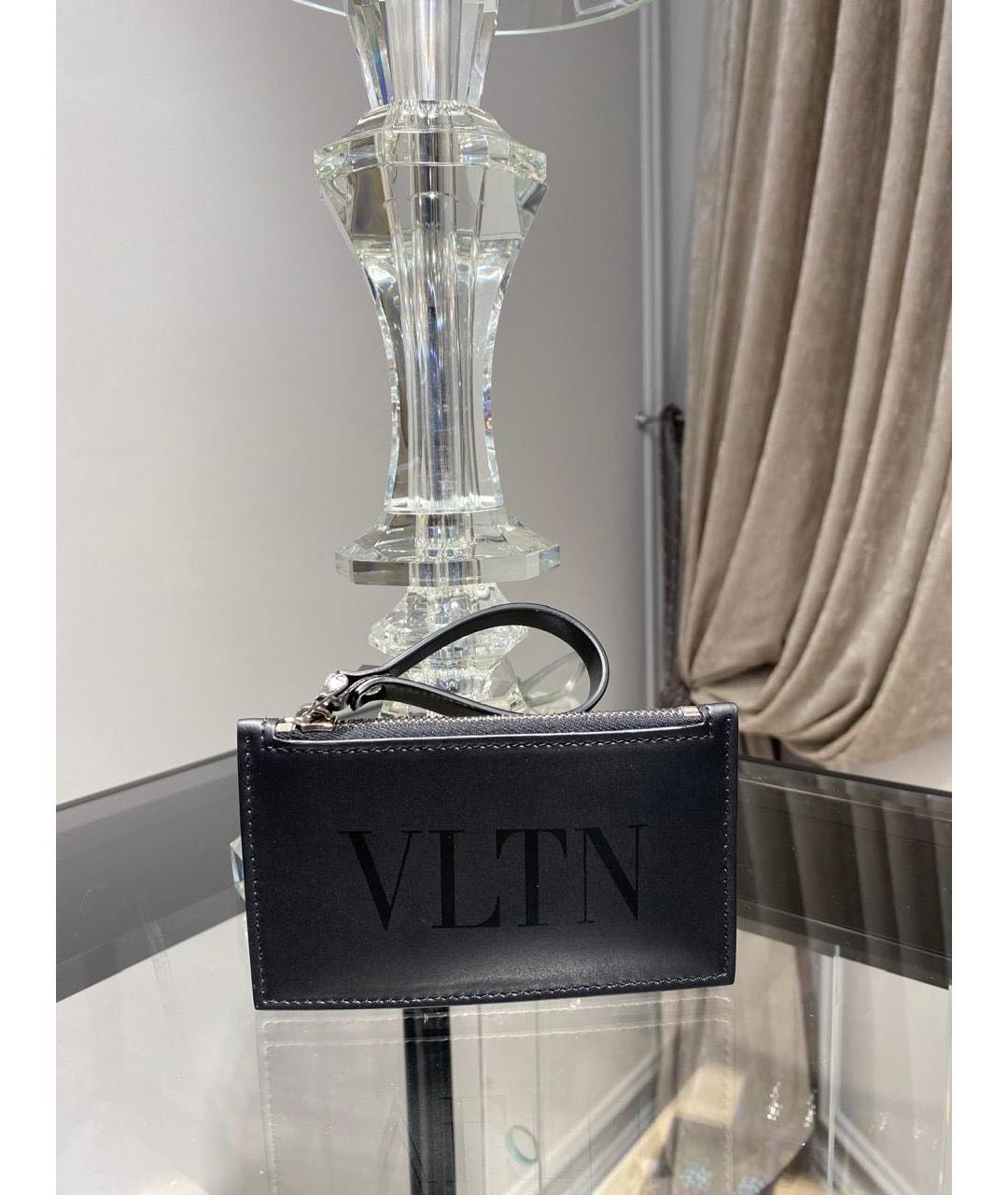 VALENTINO Черный кожаный кардхолдер, фото 3