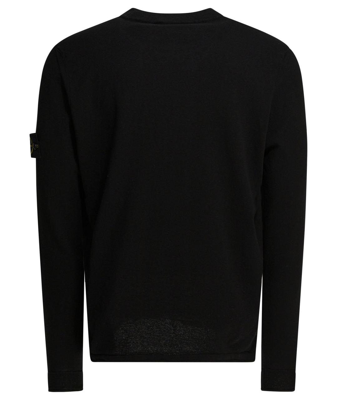 STONE ISLAND Черный хлопковый джемпер / свитер, фото 2