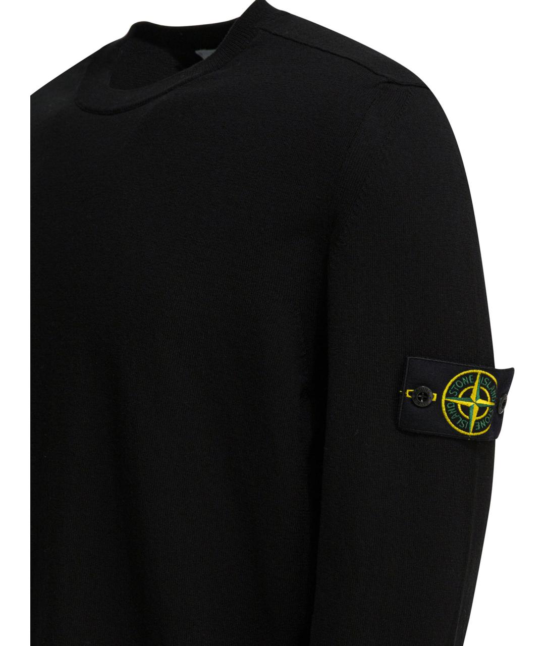 STONE ISLAND Черный хлопковый джемпер / свитер, фото 4