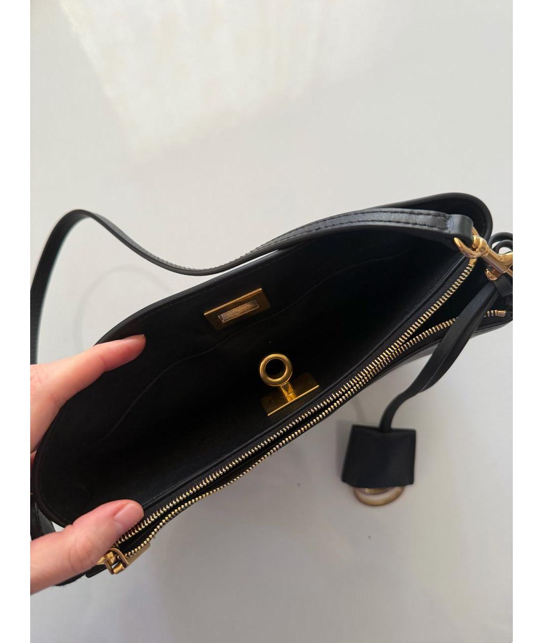 BALENCIAGA Черная кожаная сумка через плечо, фото 4