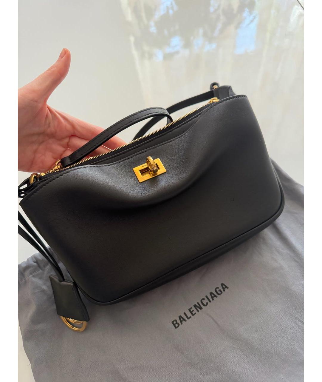 BALENCIAGA Черная кожаная сумка через плечо, фото 5