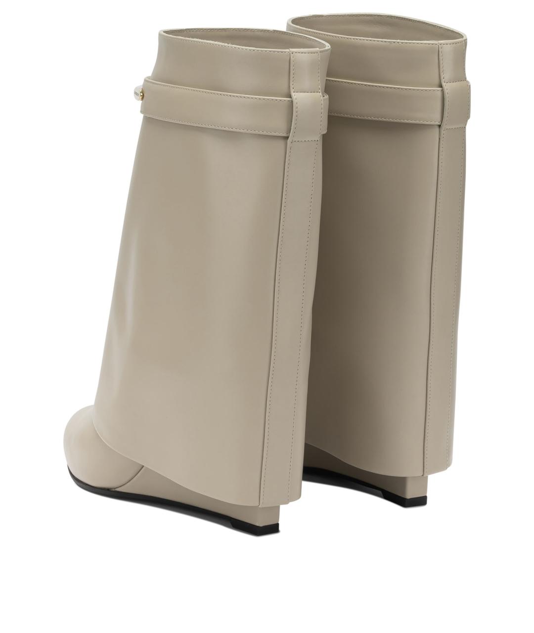 GIVENCHY Бежевые кожаные полусапоги, фото 4