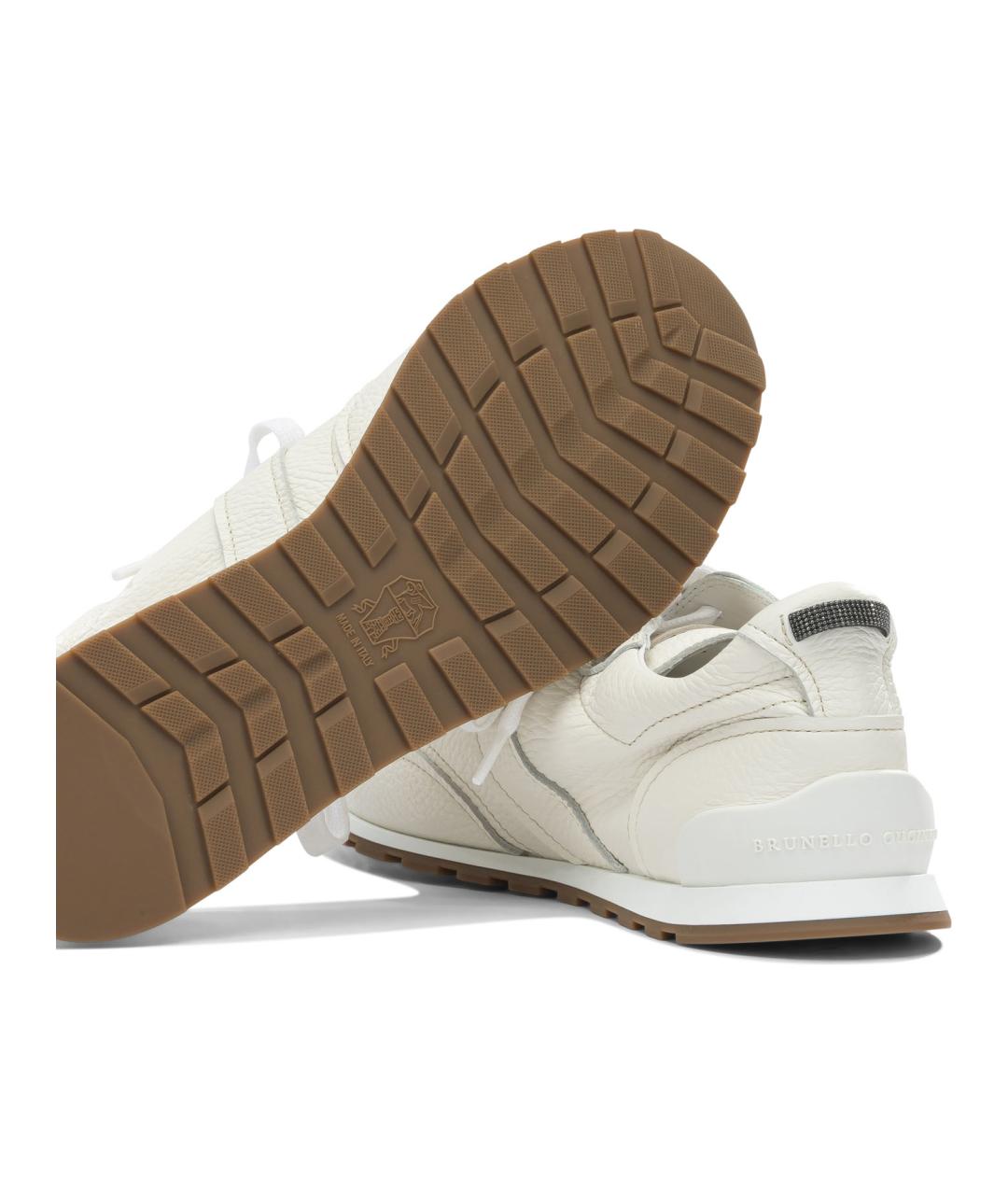 BRUNELLO CUCINELLI Белые кожаные кроссовки, фото 5