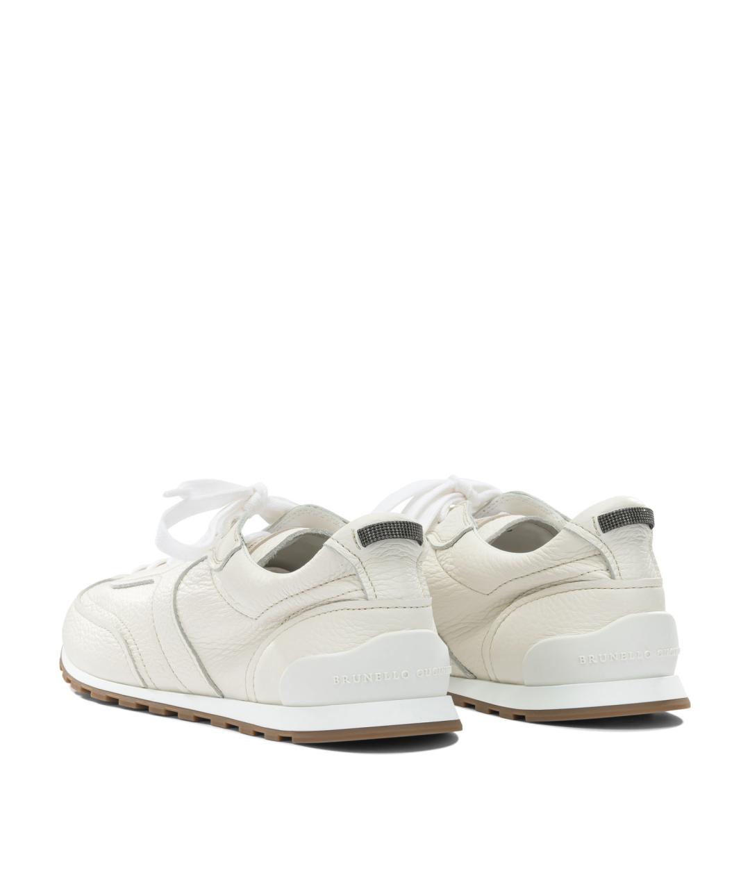 BRUNELLO CUCINELLI Белые кожаные кроссовки, фото 4