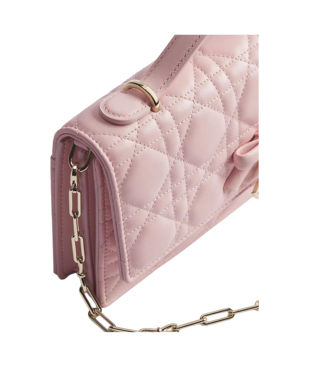 CHRISTIAN DIOR Розовая кожаная сумка через плечо, фото 4