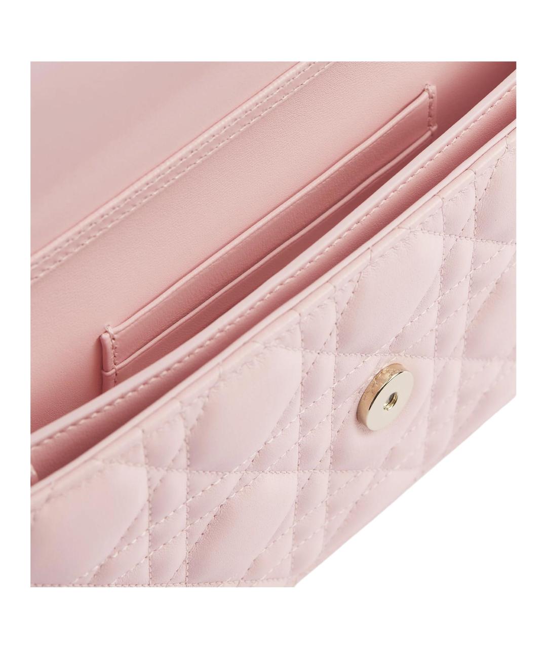 CHRISTIAN DIOR Розовая кожаная сумка через плечо, фото 5