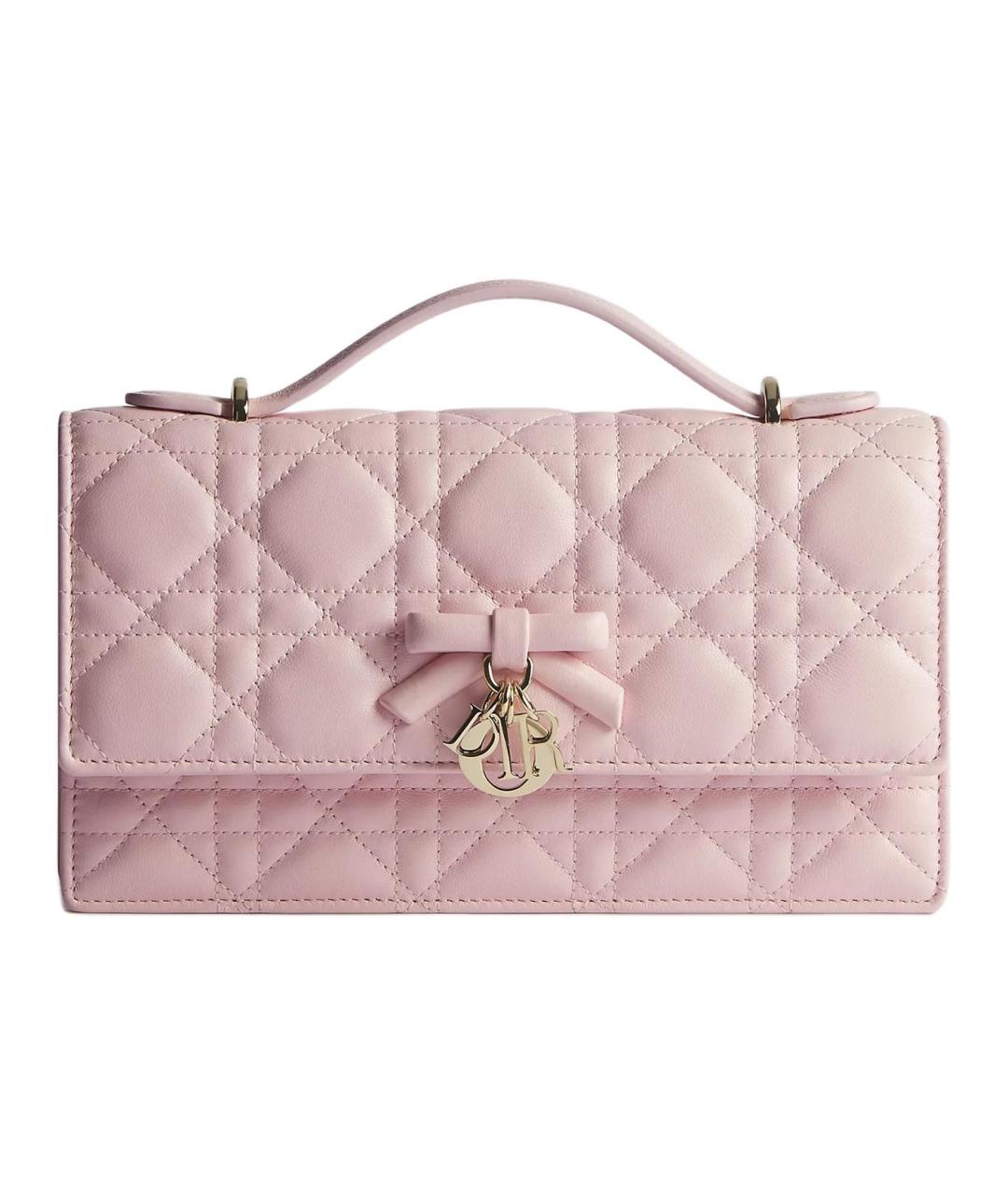 CHRISTIAN DIOR Розовая кожаная сумка через плечо, фото 1