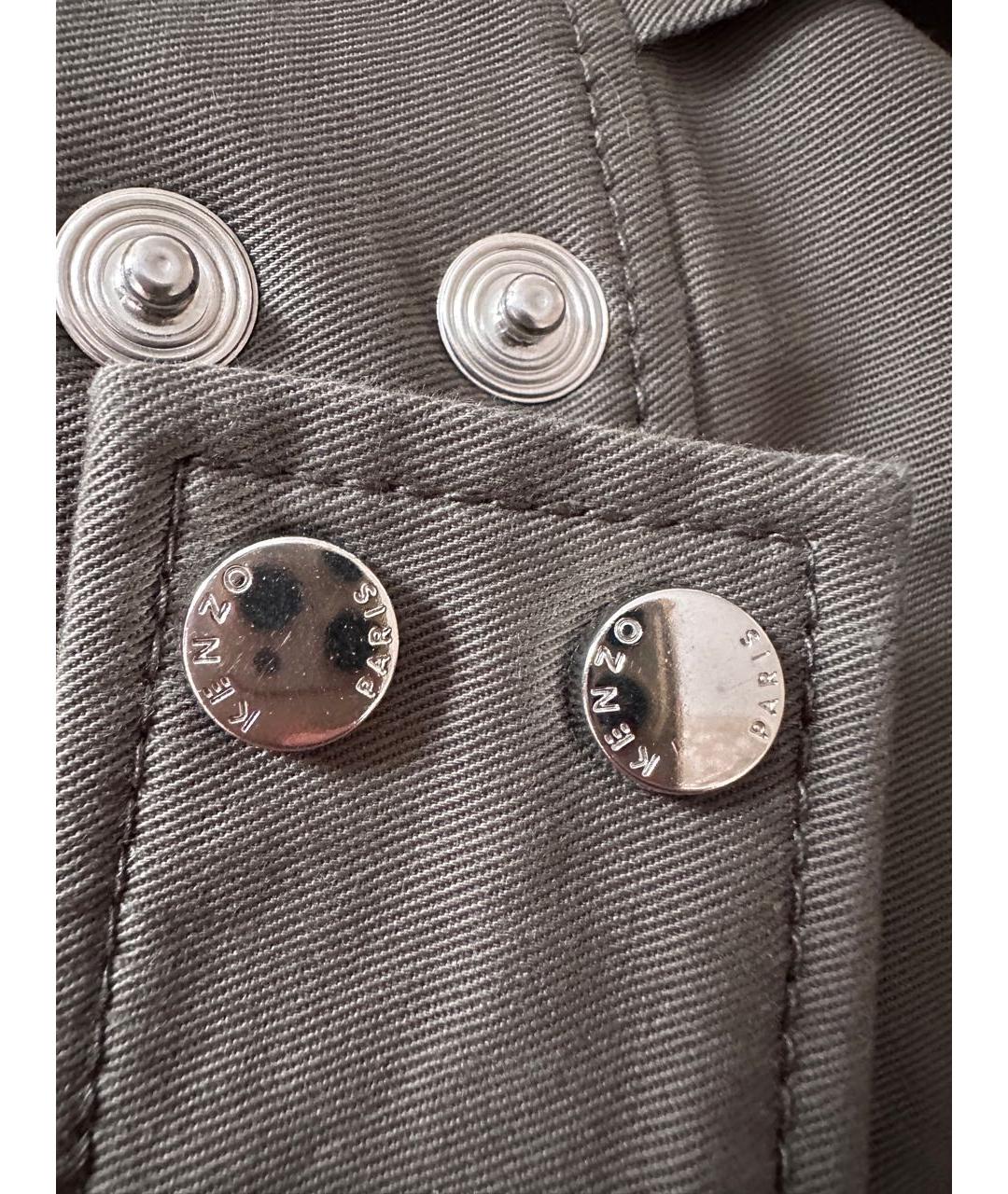 KENZO Антрацитовые хлопковые брюки широкие, фото 2