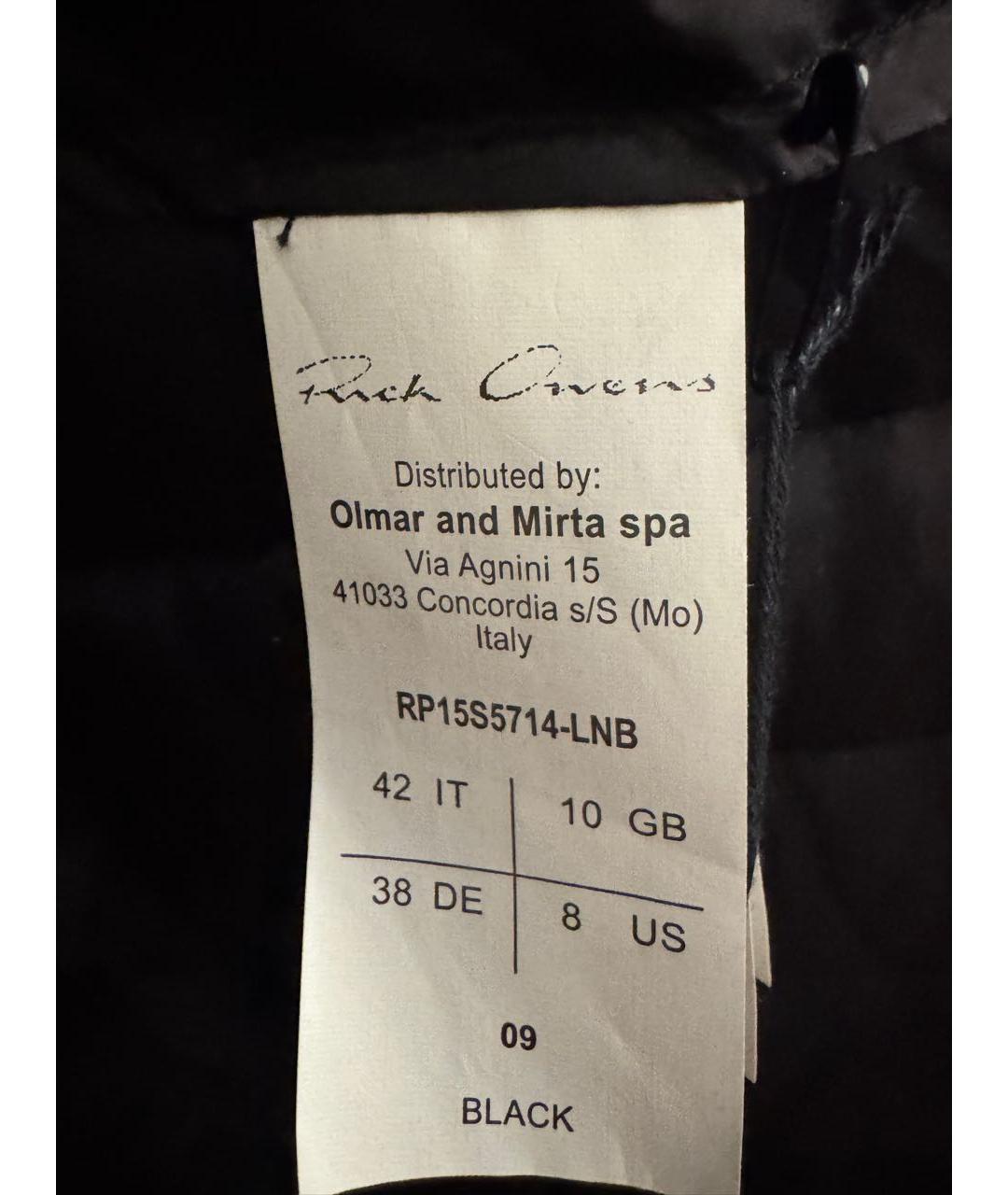 RICK OWENS Черный пуховик, фото 5