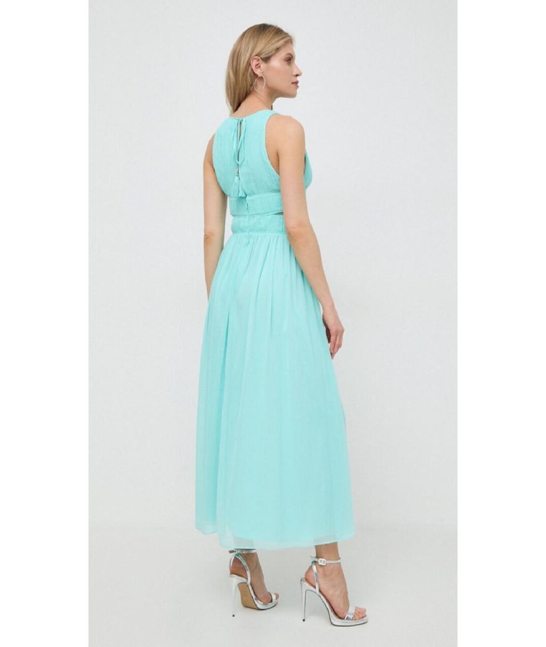PATRIZIA PEPE Бирюзовое полиэстеровое коктейльное платье, фото 4