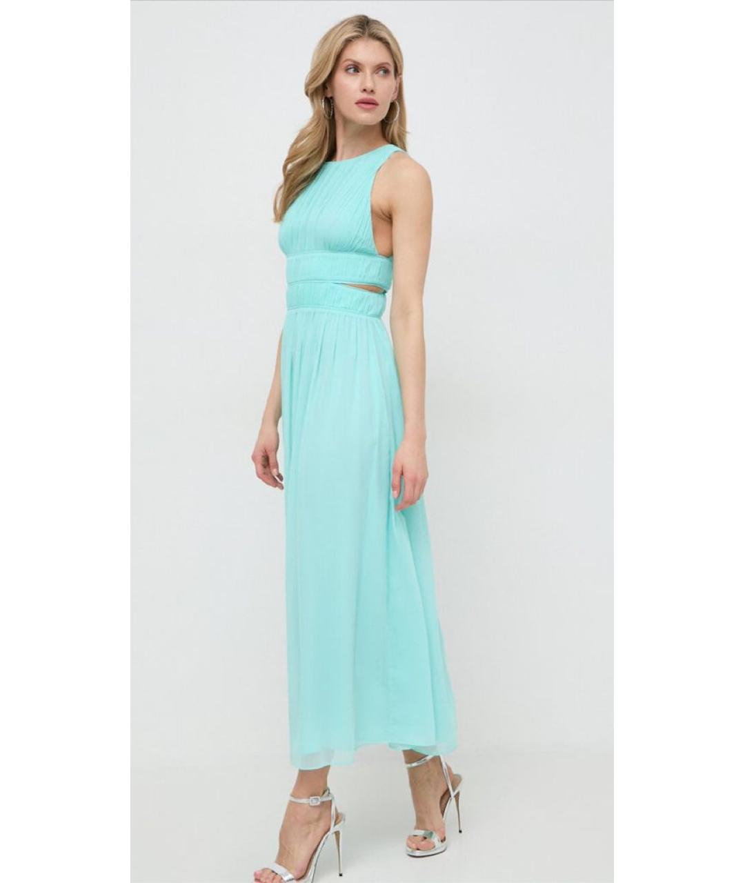 PATRIZIA PEPE Бирюзовое полиэстеровое коктейльное платье, фото 2