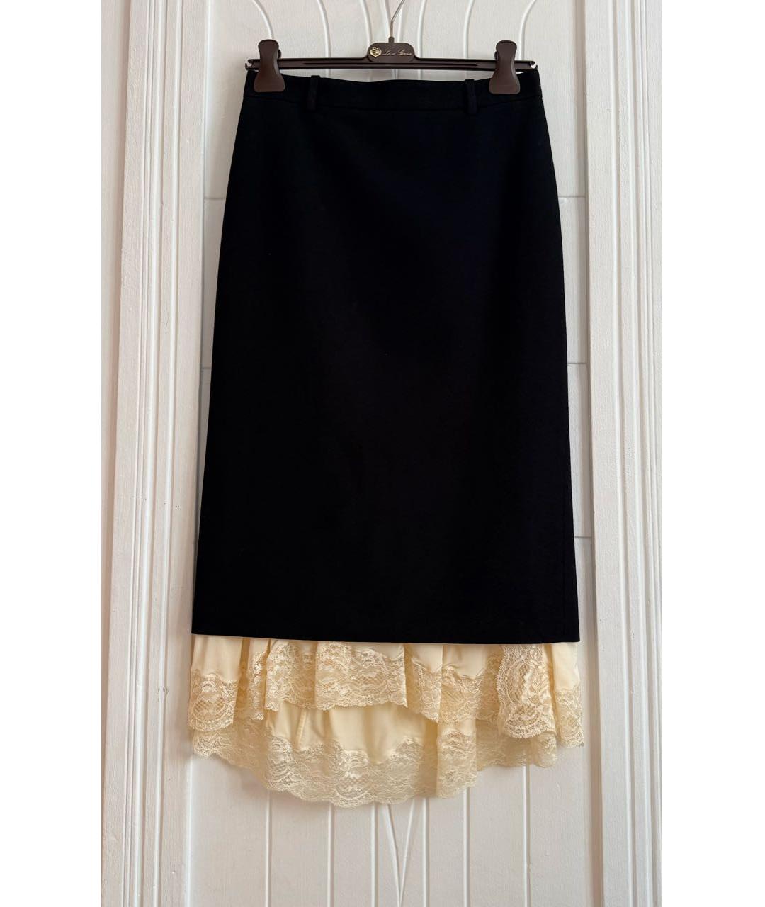 BALENCIAGA Черная шерстяная юбка миди, фото 9