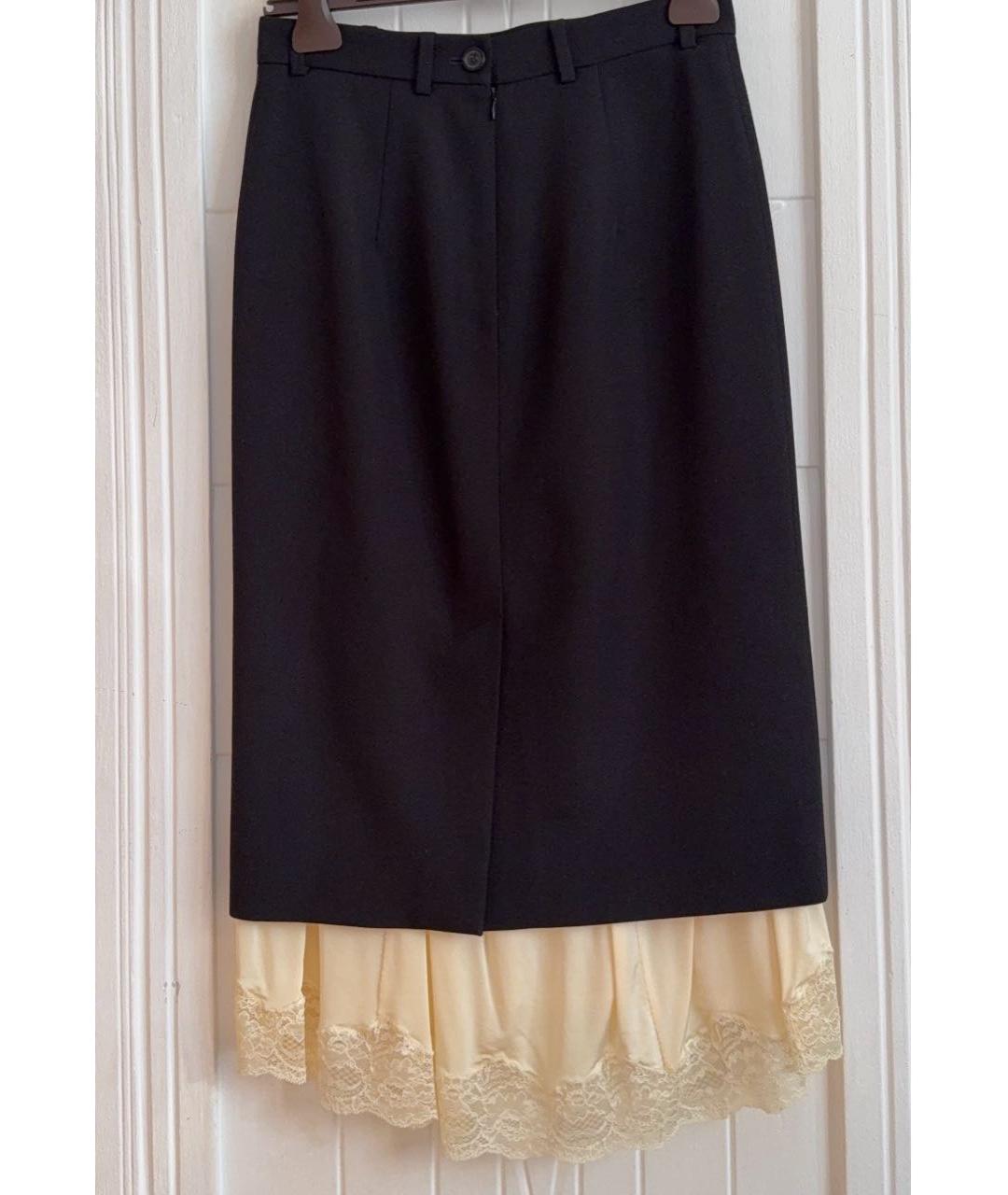 BALENCIAGA Черная шерстяная юбка миди, фото 2