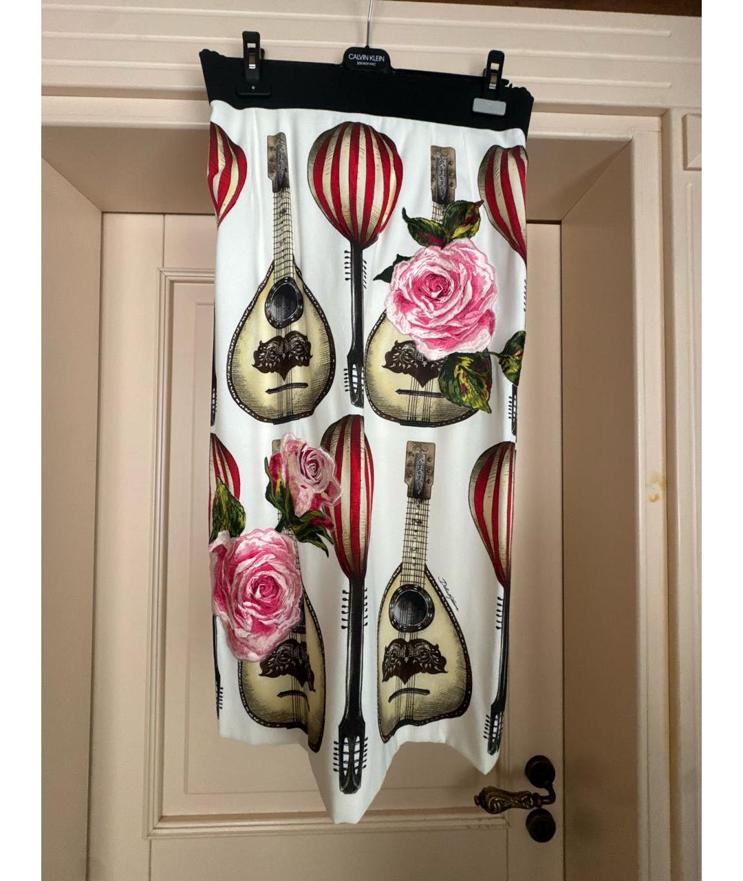 DOLCE&GABBANA Мульти шелковая юбка миди, фото 8