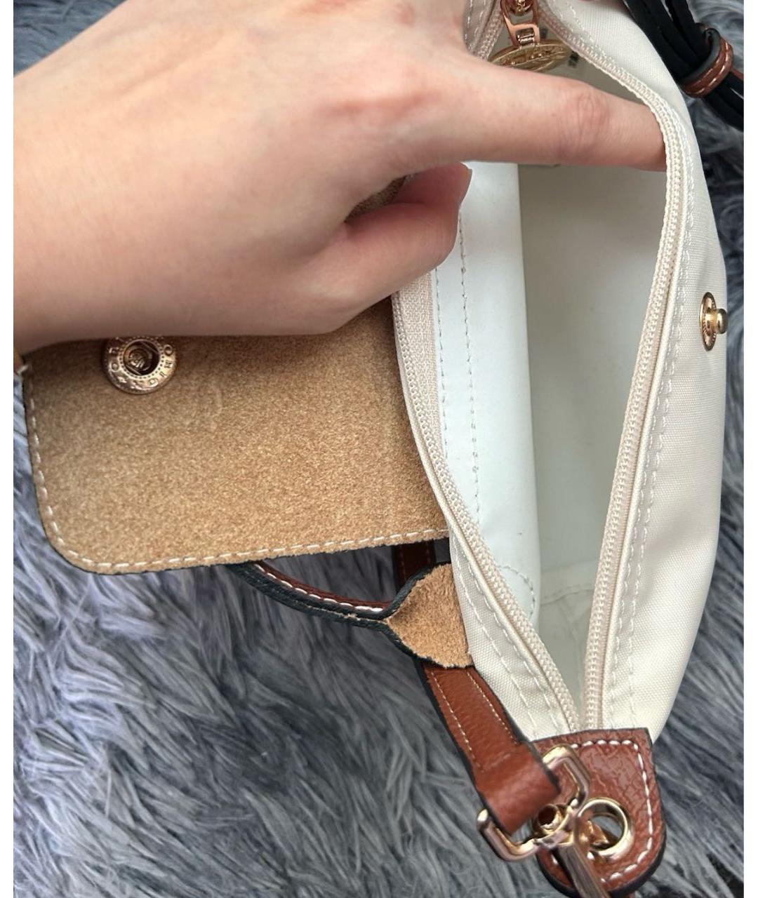 LONGCHAMP Бежевая сумка с короткими ручками, фото 6