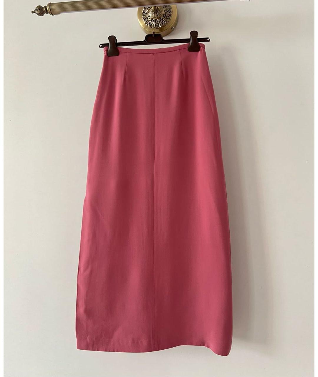 LORO PIANA Коралловая шелковая юбка макси, фото 2