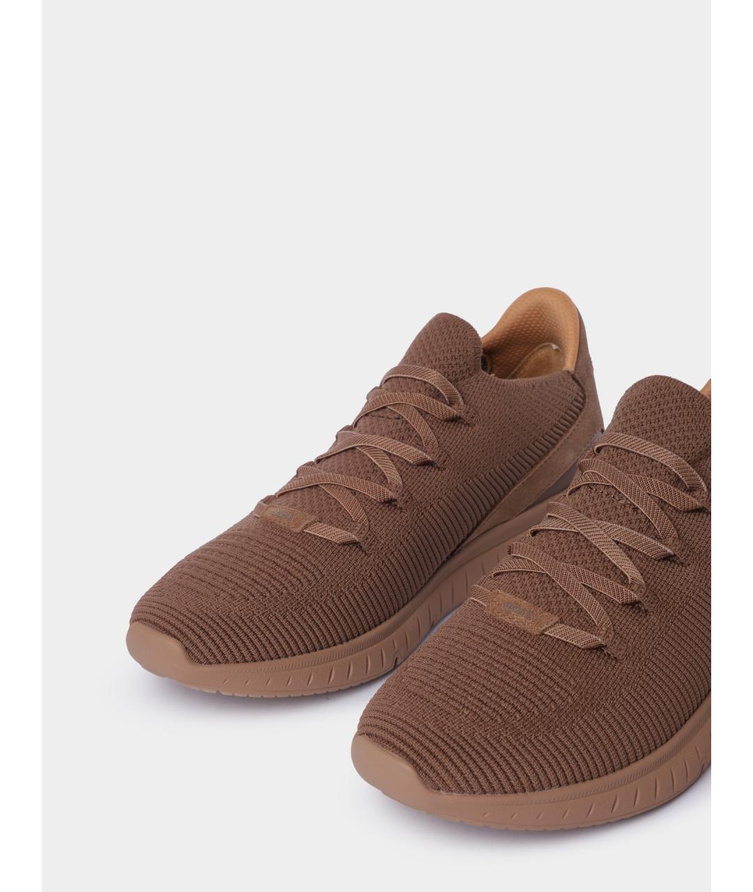 HUGO BOSS Коричневые текстильные низкие кроссовки / кеды, фото 3
