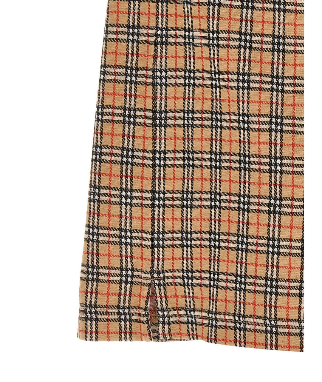 BURBERRY Бежевое вискозное поло с коротким рукавом, фото 4