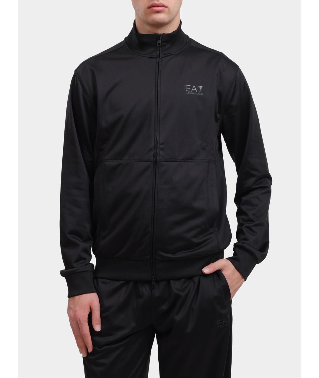 EA7 Черный полиэстеровый спортивный костюм, фото 2