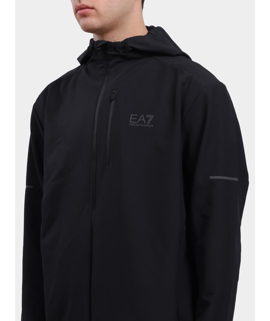EA7 Черная полиамидовая куртка, фото 5