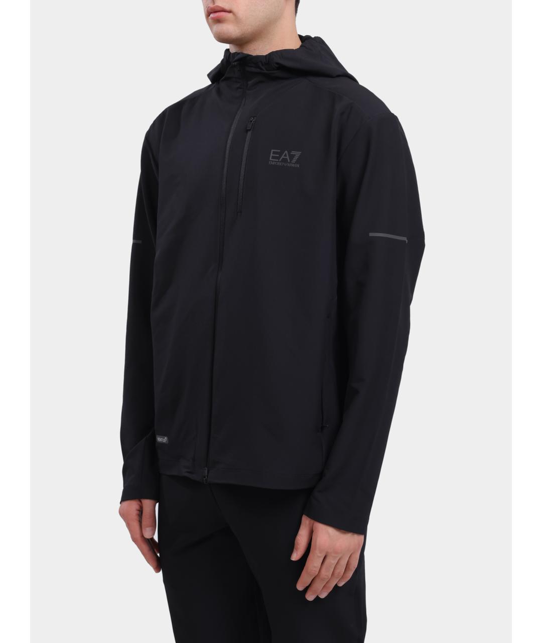 EA7 Черная полиамидовая куртка, фото 4