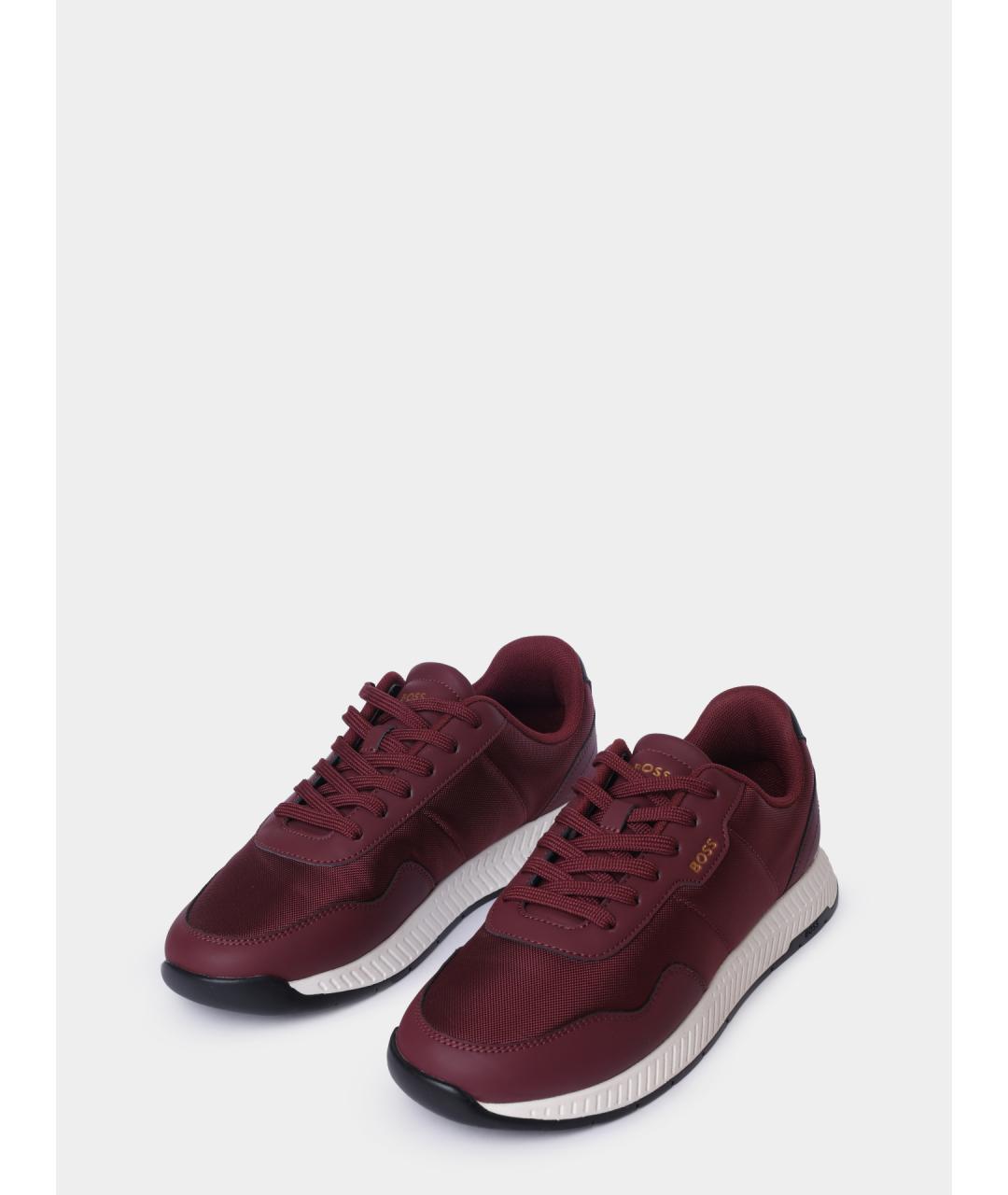 HUGO BOSS Бордовые низкие кроссовки / кеды, фото 2