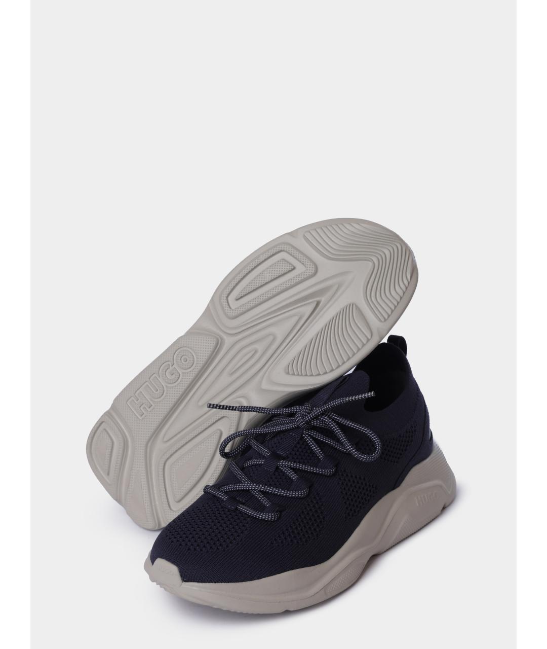 HUGO Синие текстильные низкие кроссовки / кеды, фото 5