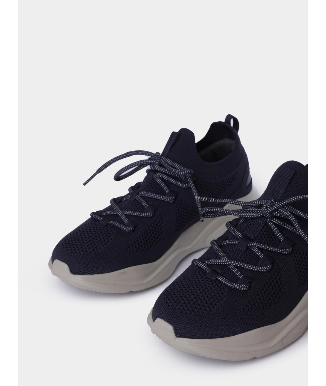 HUGO Синие текстильные низкие кроссовки / кеды, фото 3