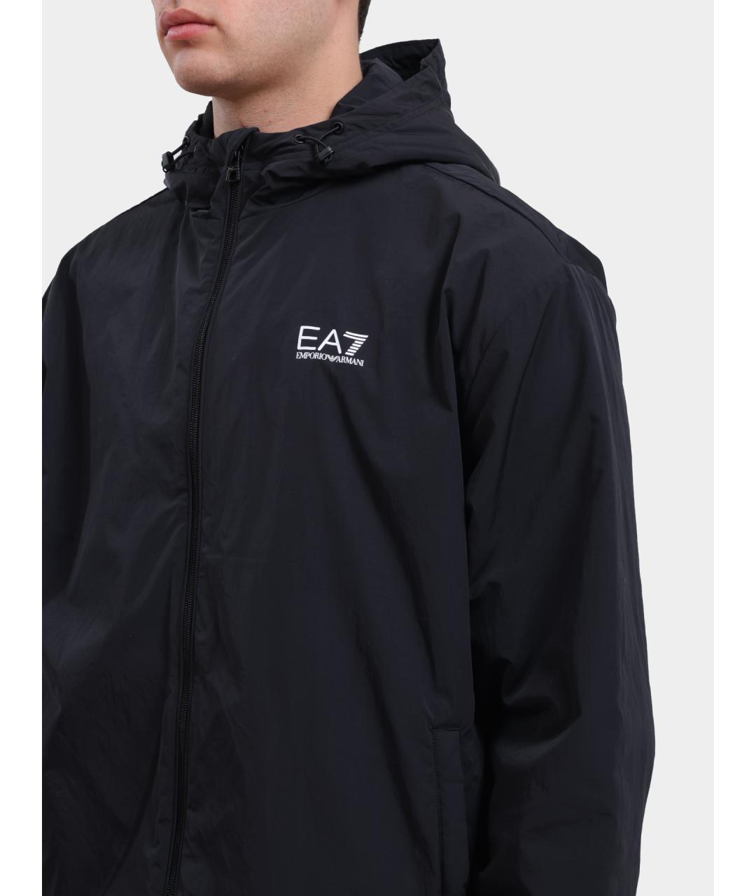 EA7 Черная полиамидовая куртка, фото 5