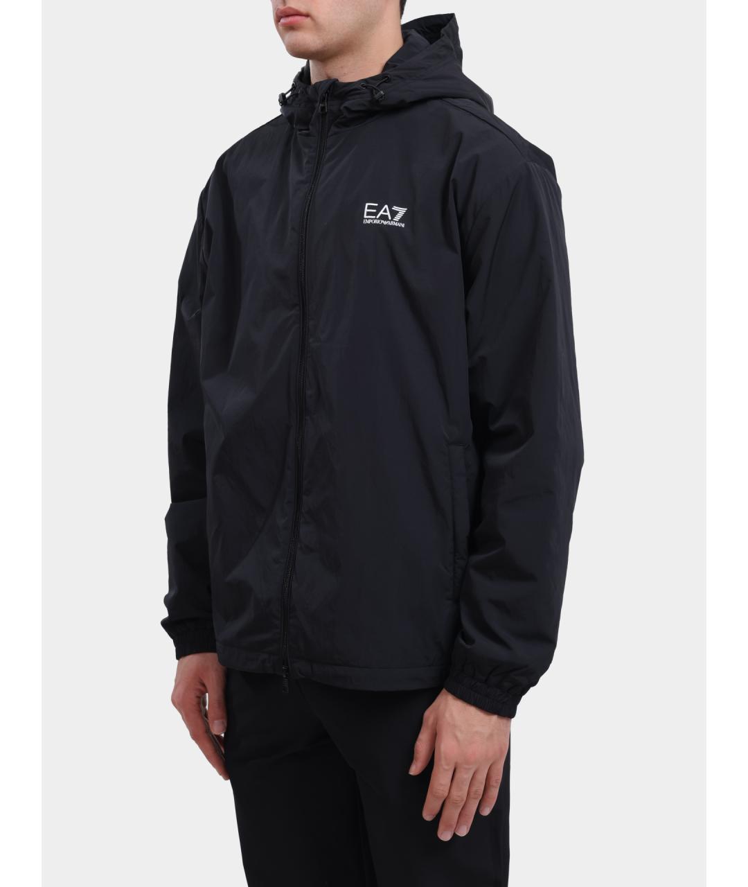 EA7 Черная полиамидовая куртка, фото 4