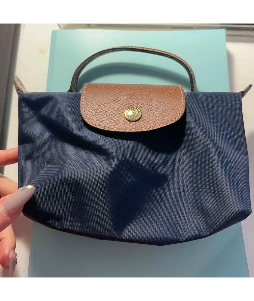 LONGCHAMP Темно-синяя сумка с короткими ручками, фото 7