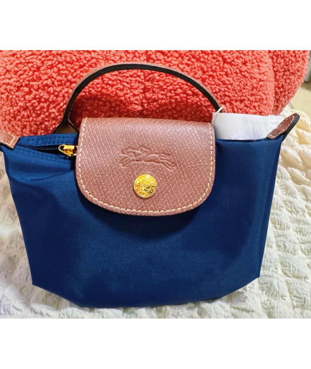 LONGCHAMP Темно-синяя сумка с короткими ручками, фото 5