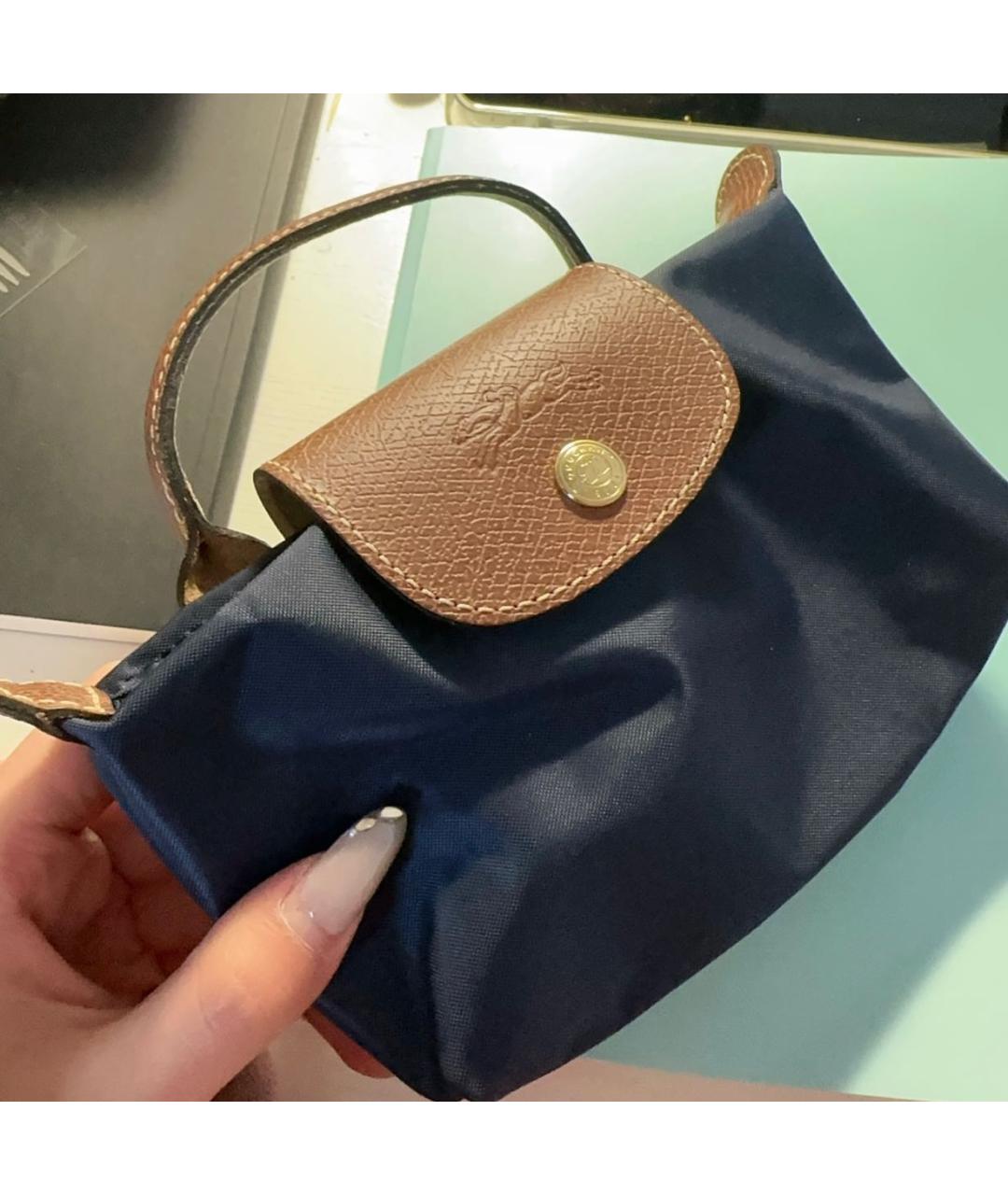 LONGCHAMP Темно-синяя сумка с короткими ручками, фото 6