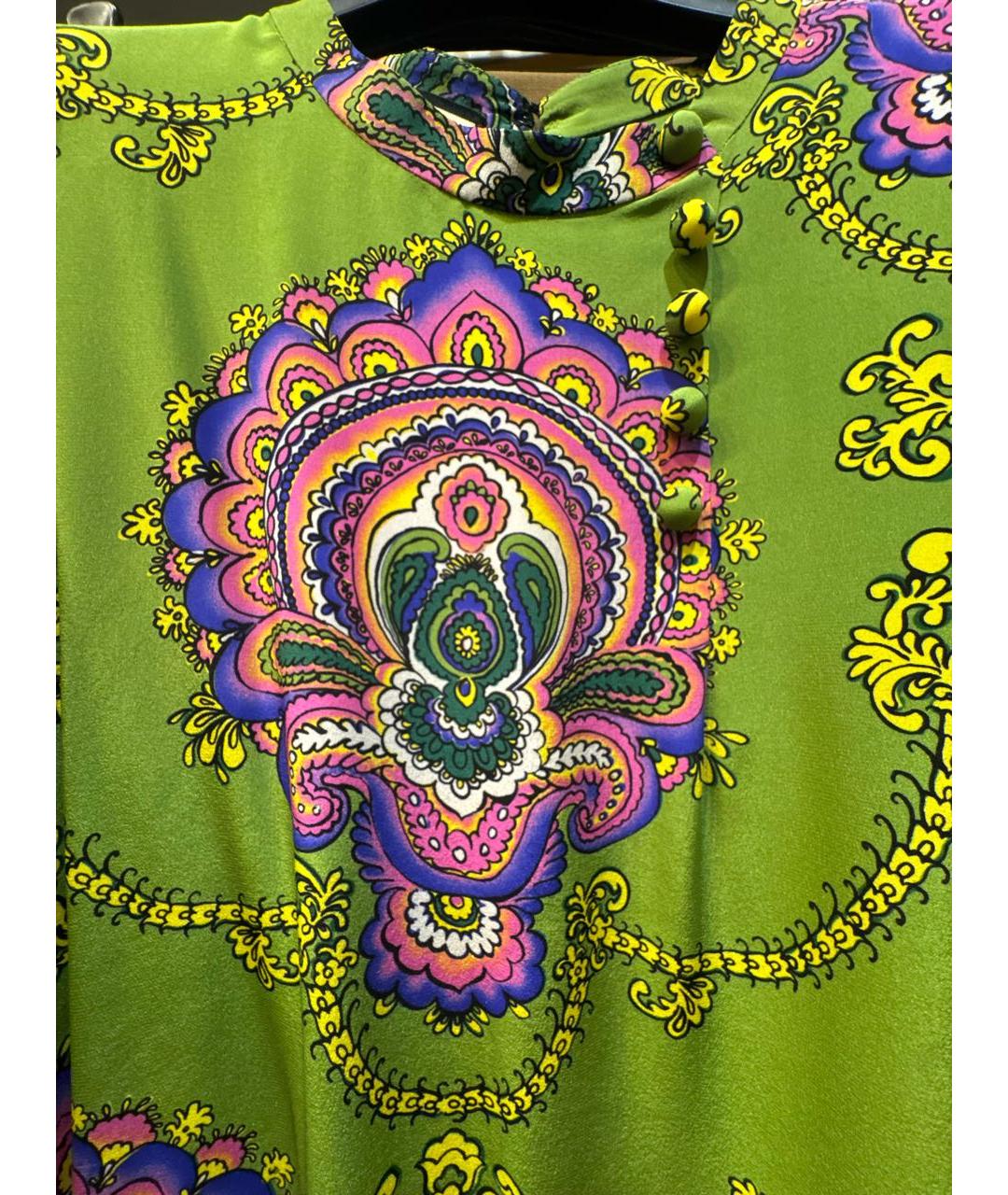 GUCCI Зеленая шелковая блузы, фото 5