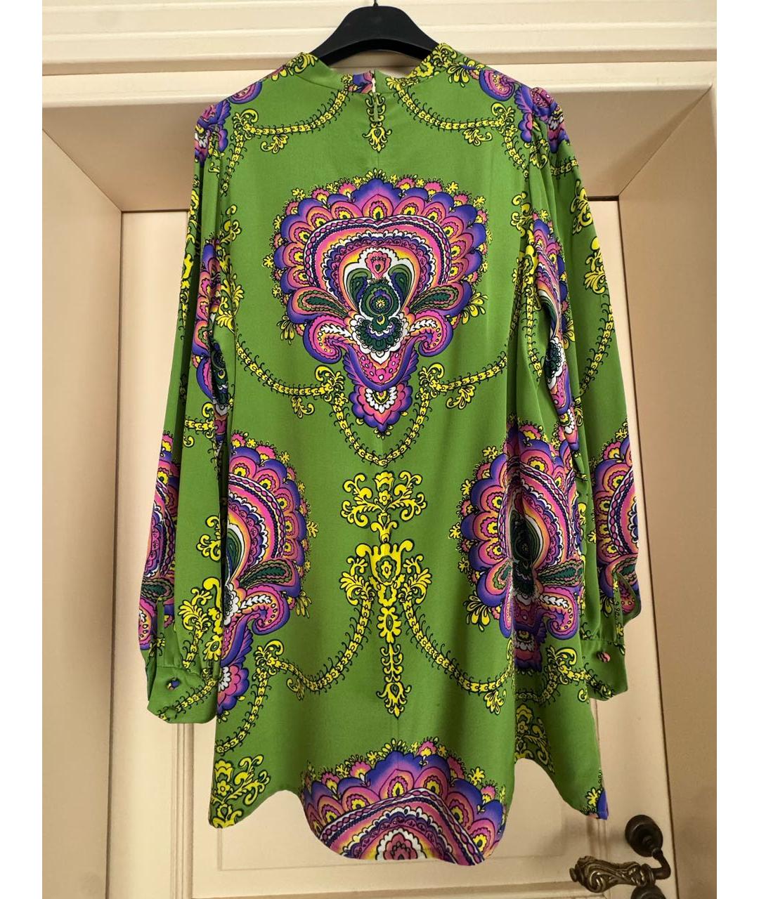 GUCCI Зеленая шелковая блузы, фото 2