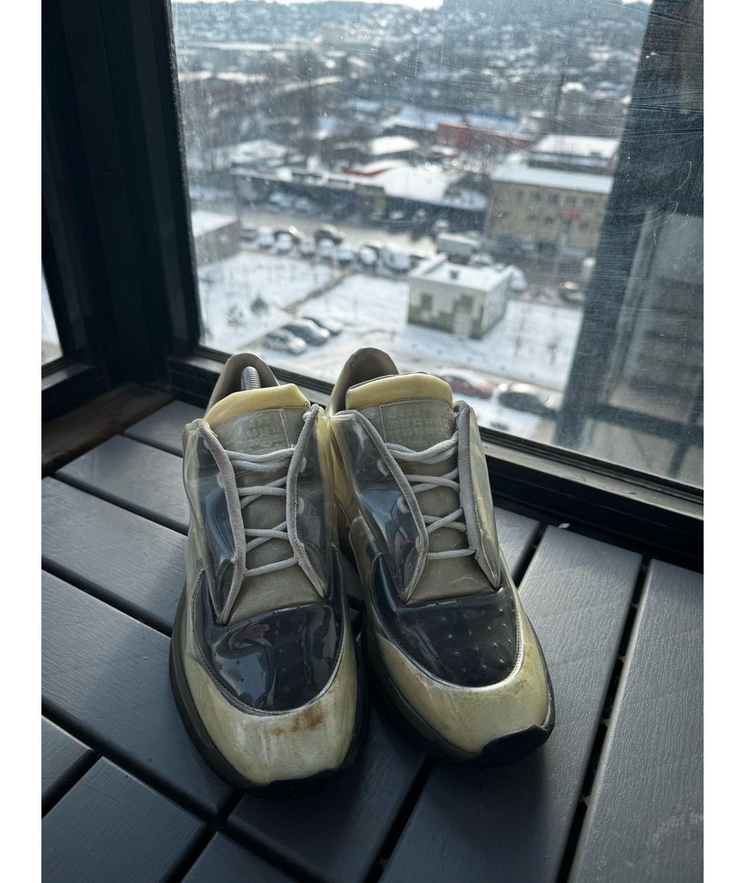 MAISON MARGIELA Бежевые кожаные низкие кроссовки / кеды, фото 4