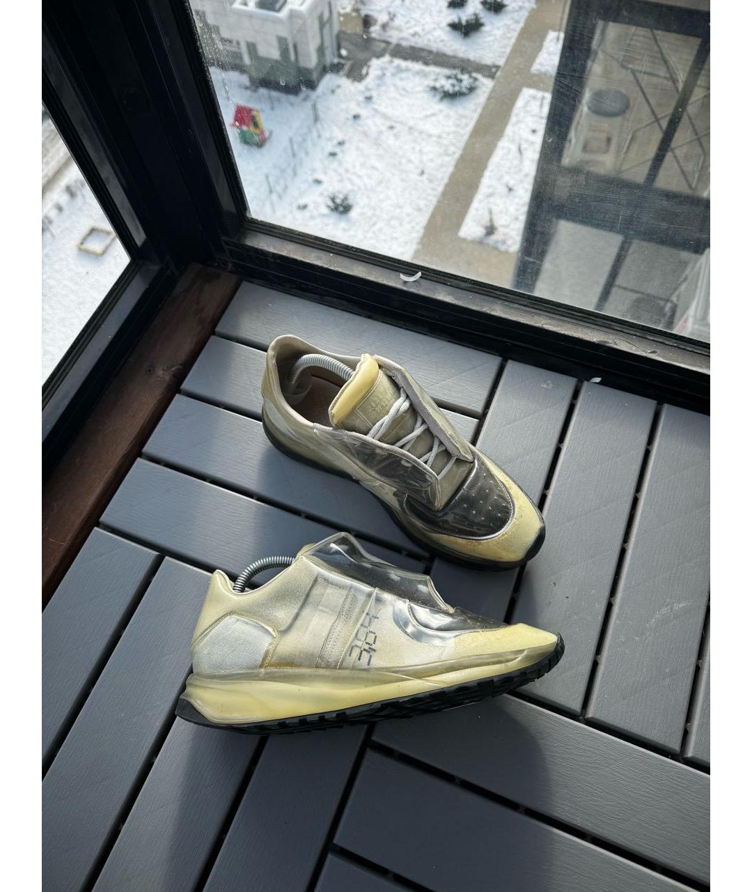 MAISON MARGIELA Бежевые кожаные низкие кроссовки / кеды, фото 9