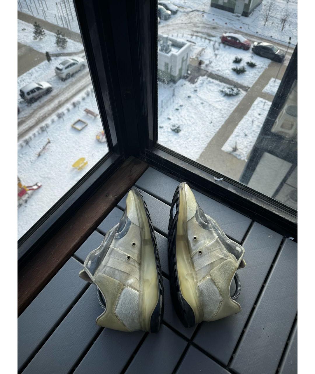 MAISON MARGIELA Бежевые кожаные низкие кроссовки / кеды, фото 7