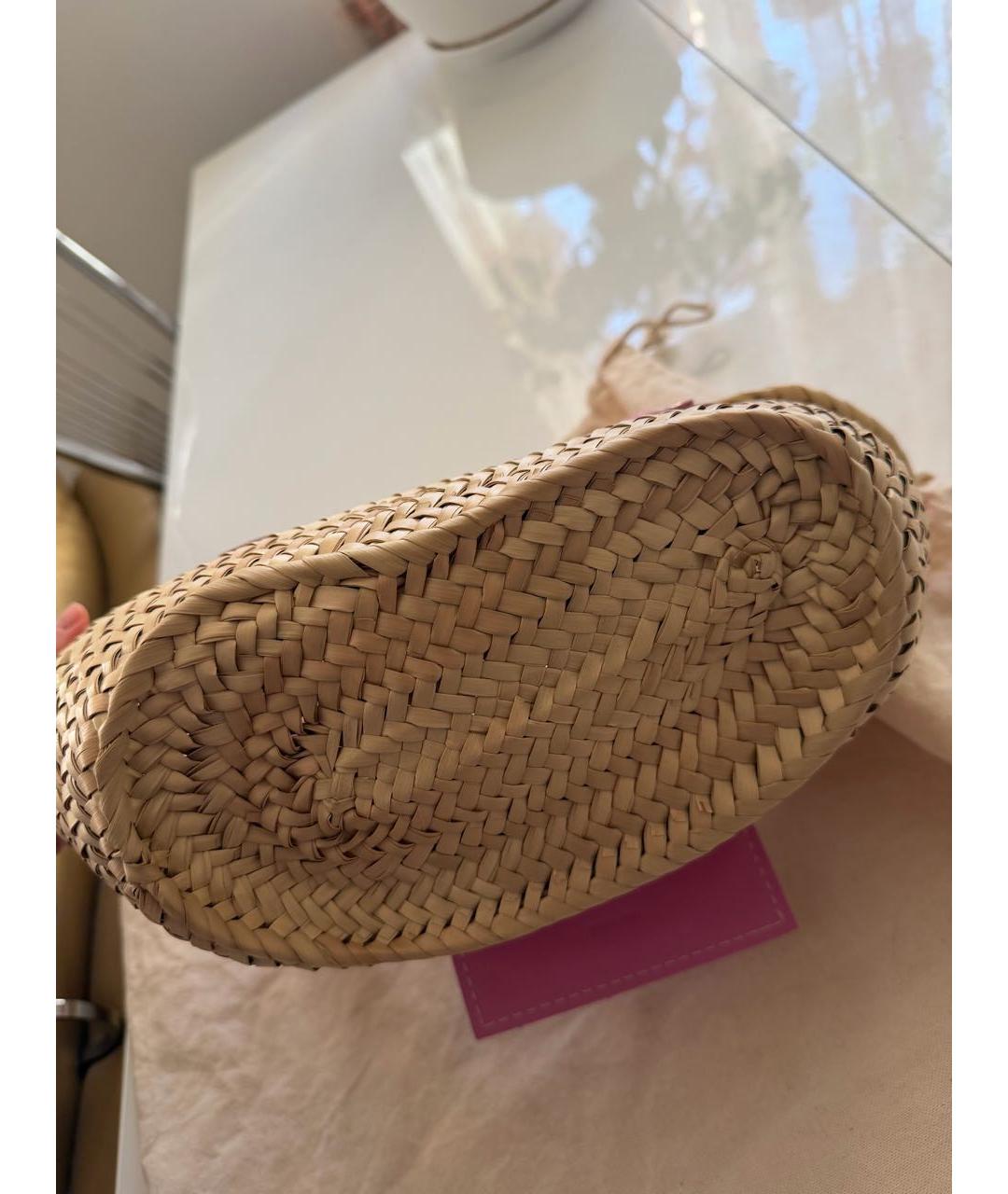 JACQUEMUS Розовая пелетеная пляжная сумка, фото 6