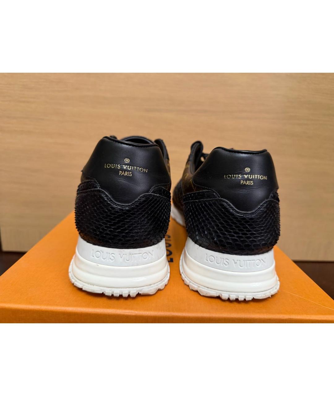 LOUIS VUITTON Черные низкие кроссовки / кеды из экзотической кожи, фото 3