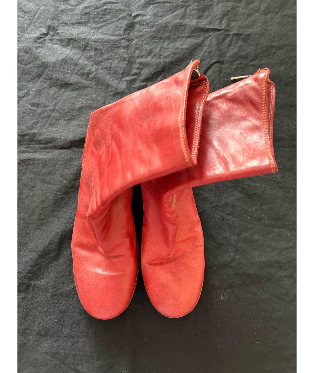 GUIDI Бордовые кожаные ботинки, фото 4