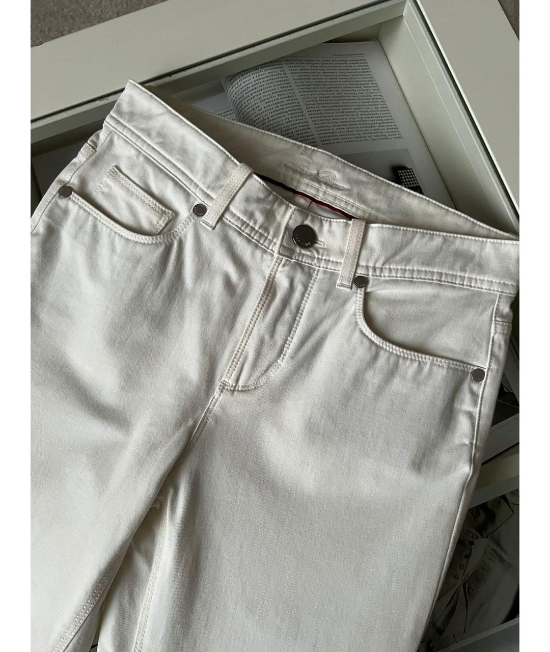LORO PIANA Белые прямые джинсы, фото 5