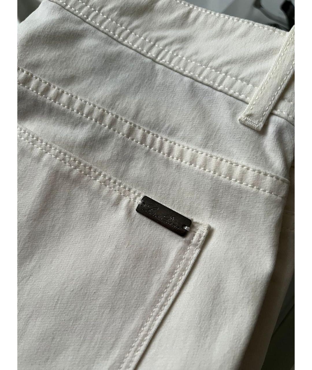 LORO PIANA Белые прямые джинсы, фото 3